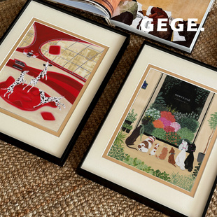 灵斑 GeGe卧室书房餐厅挂画高级感北欧复古玄关中古风客厅画挂画