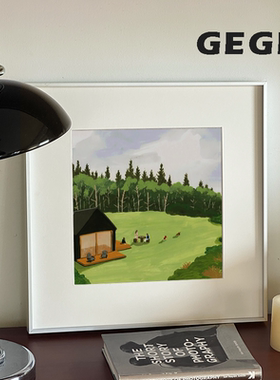 绿野】高级感小清新现代客厅装饰画餐厅玄关卧室书房斗柜艺术挂画