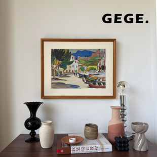 夏日尼斯 GeGe卧室书房中古风客厅画餐厅挂画高级感北欧复古玄关