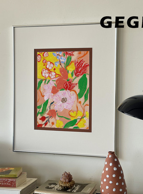 姹紫嫣红】GeGe卧室书房挂画高级感北欧复古餐厅玄关中古风客厅画