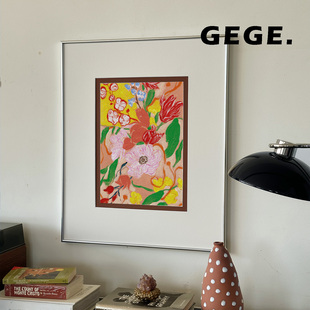 姹紫嫣红 GeGe卧室书房挂画高级感北欧复古餐厅玄关中古风客厅画