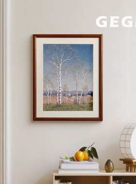 晴林月树】GeGe北欧侘寂风卧室书房高级感玄关餐厅挂画中古客厅画