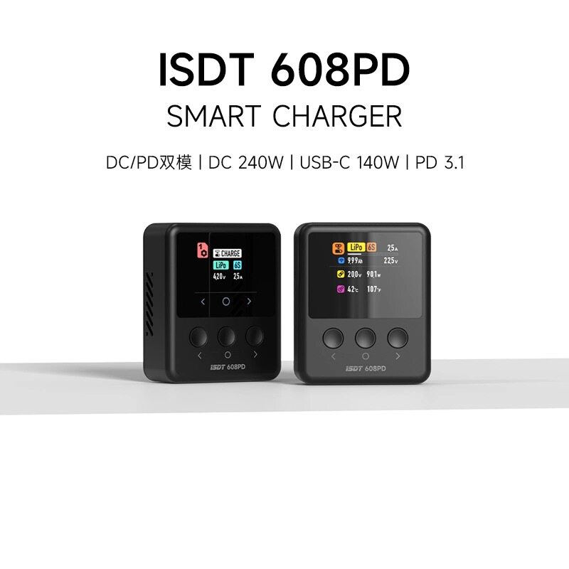 ISDT艾斯特 608PD遥控电池航模充电器DC240W/USB-C100W双模输入
