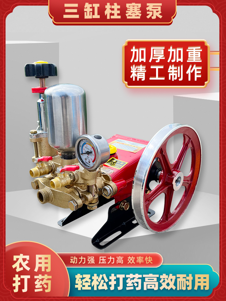 三缸柱塞泵农用高压打药机泵头喷雾器药泵喷雾大流量抽水泵21型01