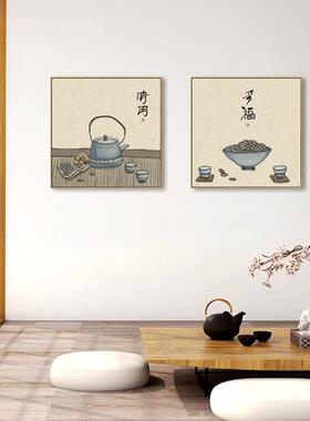 茜牡 代现文艺风方好寓意墙饰组客厅店饭画合茶室墙面挂装饰形画