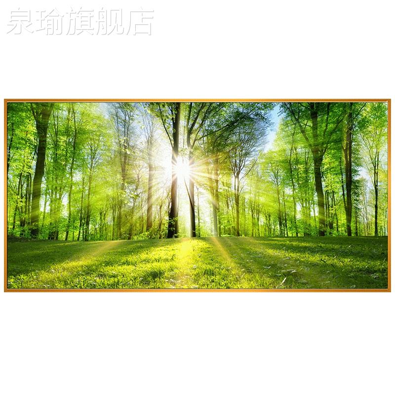 网红现代简约树装饰画厅卧室林长床头大树客景墙壁画青竹林风餐厅图片