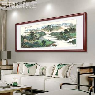网红办新中千式客厅装画张大饰水画沙发背景墙画挂国画公山墙面壁