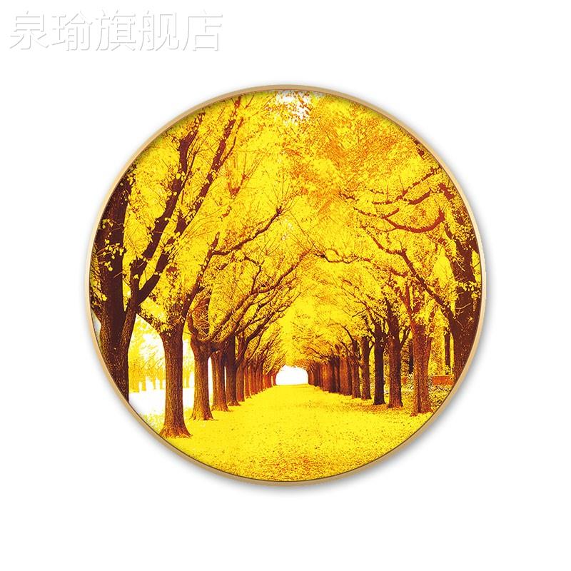 网红新中式画黄金大道满地招财圆餐形挂客厅沙发书房厅装饰画玄关