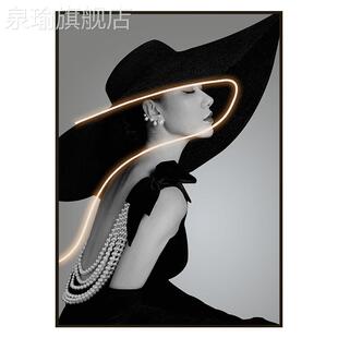 网红现代轻奢玄时关装饰画尚摩登人物壁画客厅落地画沙景发背墙挂