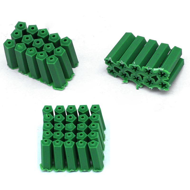 华门绿色m6膨胀胶塞入墙胶粒螺丝白色塑料膨胀管8厘