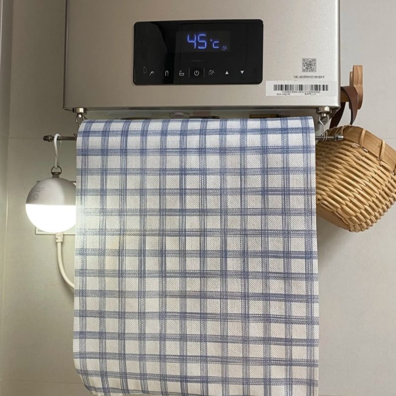 【新家的100个快递】燃气热水器遮挡罩厨房抹布架免打孔遮挡帘