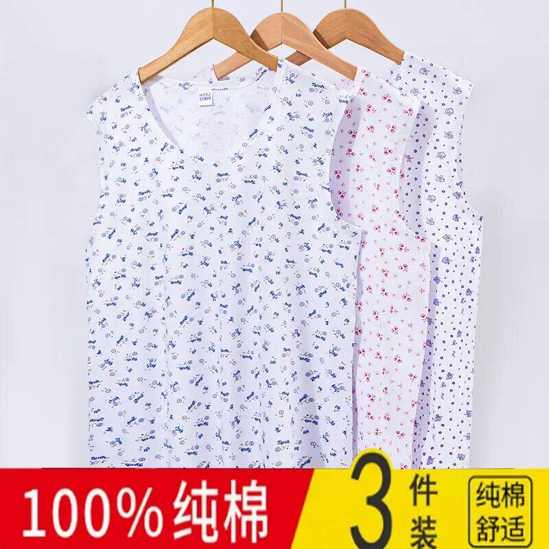 中老年人女士背心纯棉宽松老人无袖夏季汗衫薄款打底全棉内衣妈妈