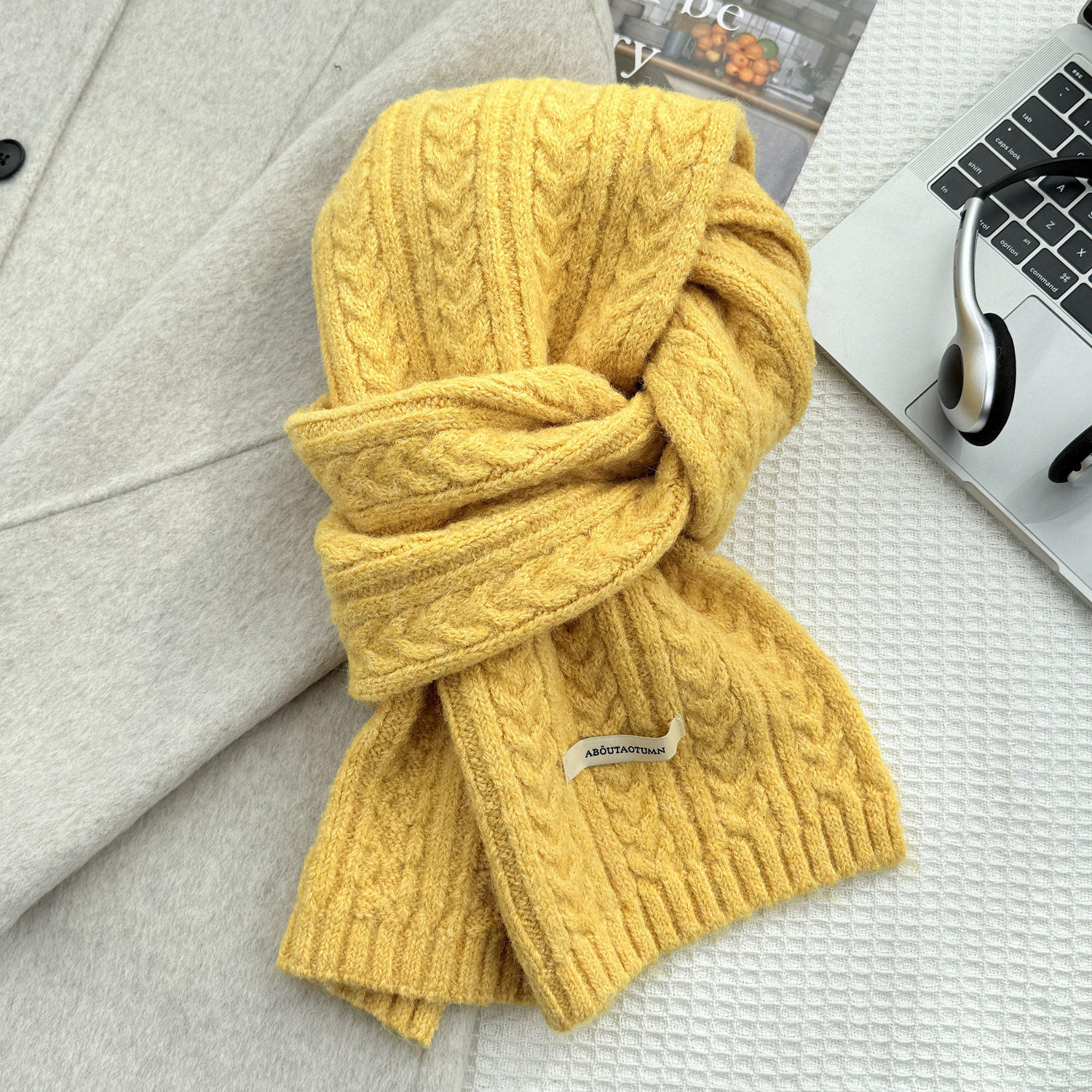 百搭纯色麻花围脖羊毛混纺围巾秋冬季韩系高级氛围感保暖针织,收纳整理,其他收纳,淘宝优惠券,粉丝福利购,淘宝优惠卷