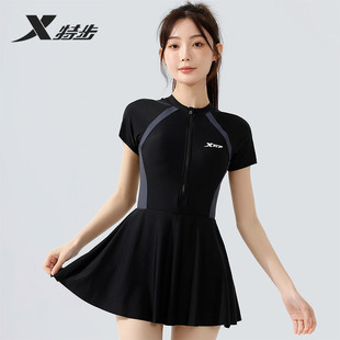 特步泳衣女2026年新款 游泳衣微胖女孩遮肉女士泳衣连体泡温泉 爆款