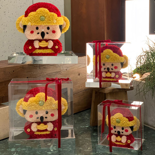 开业乔迁礼物永生花财神爷招财祈福月老摆件送闺蜜老婆女友生日