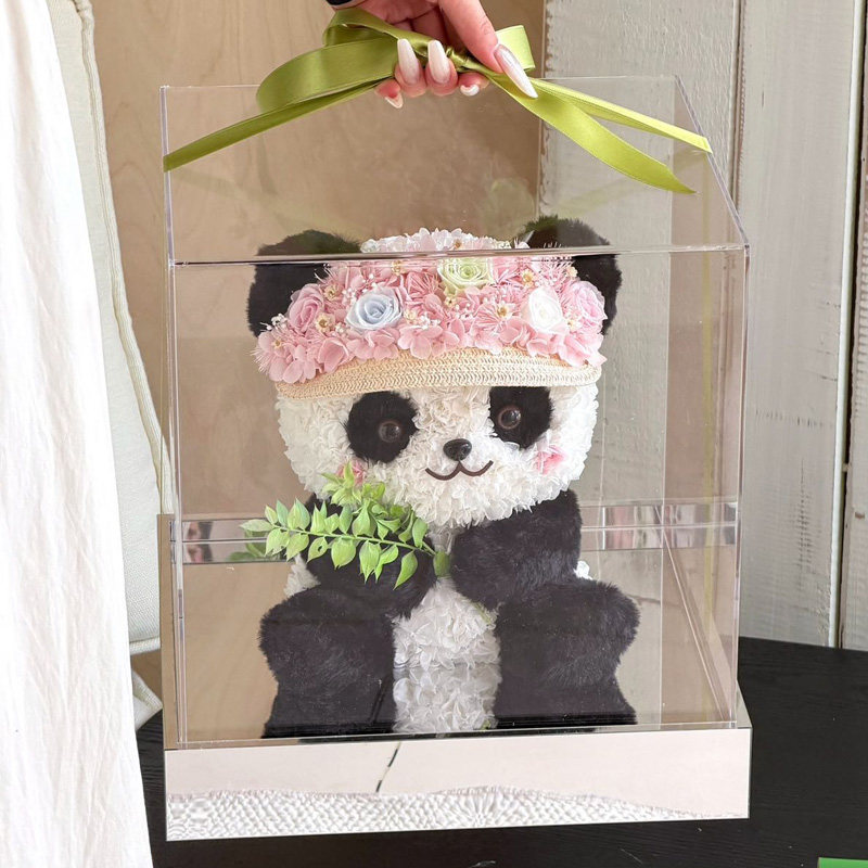 圣诞礼物送女友国潮大熊猫永生花