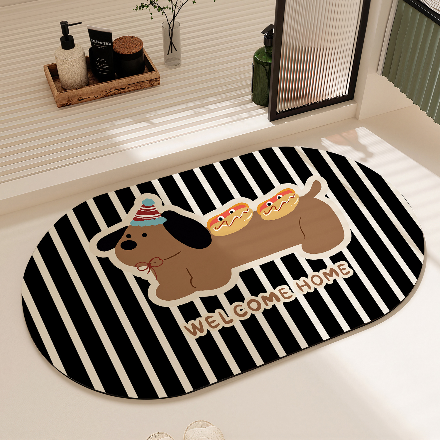 软硅藻泥浴室吸水地垫卫生间脚垫