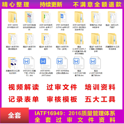 IATF16949 2016质量管理体系全套过审文件资料质量手册五大工具内