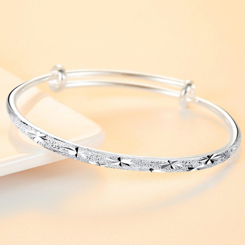 七夕情人节礼物时尚新款s925手镯纯银可调梦莲娜（珠宝） H901010