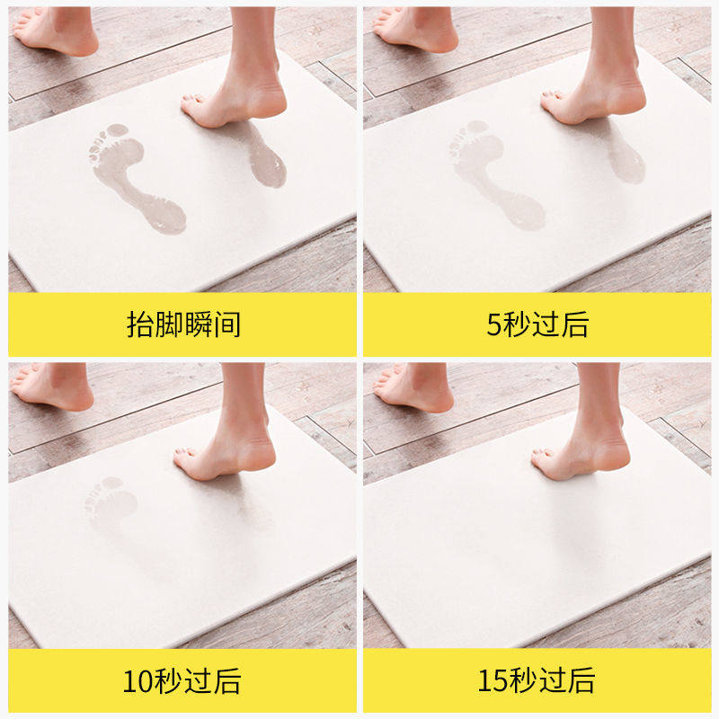 洼澡泥吸水垫轻奢北欧风卫生间厕所脚垫海藻泥土速干浴室门口地垫