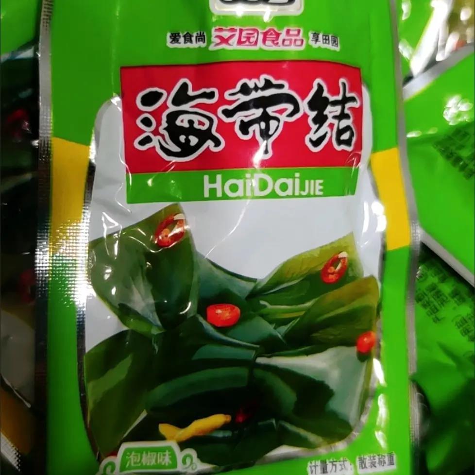艾园泡椒味海带结开胃酸辣下饭菜独立包装开袋即食海味零食品