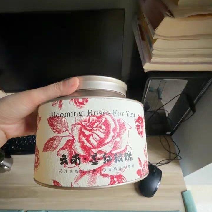 云法茶园墨红玫瑰云南花茶冻干大朵罐装礼盒玫瑰花茶头茬