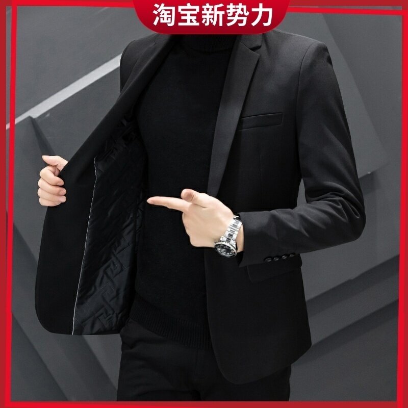 潮流韩版西装外套男士2026春秋季新款商务修身结婚正装小西服套装