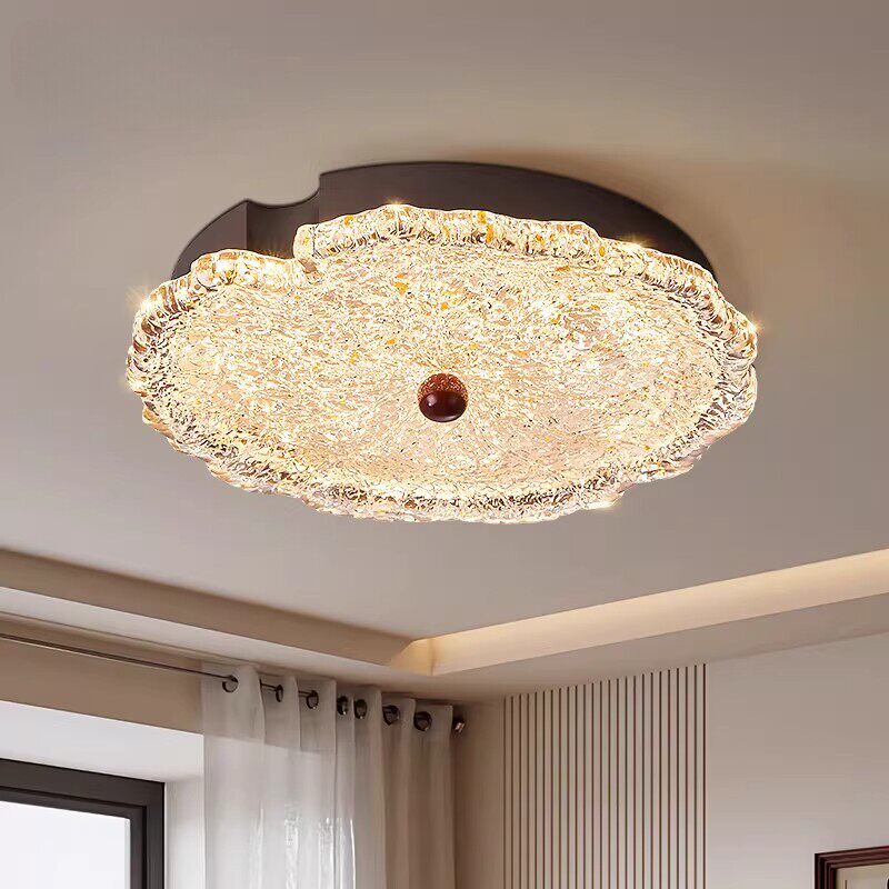 荷叶卧室吸顶灯2026新款主卧中古风护眼高级感轻奢书房间中山灯具