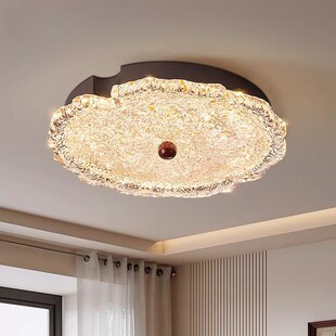 荷叶卧室吸顶灯2026新款主卧中古风护眼高级感轻奢书房间中山灯具