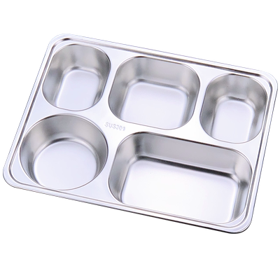 煜飞扬快餐盘304成人长方形分格