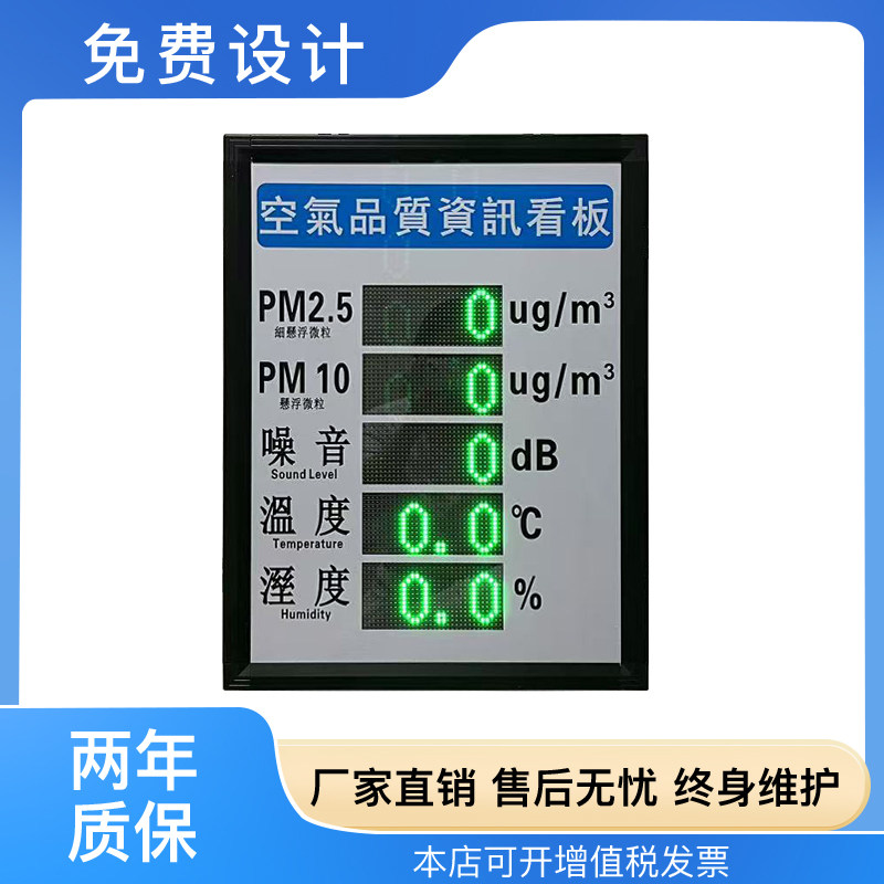 定制繁体字港澳台温湿度噪音PM2.5电子看板传感器LED数码管显示屏