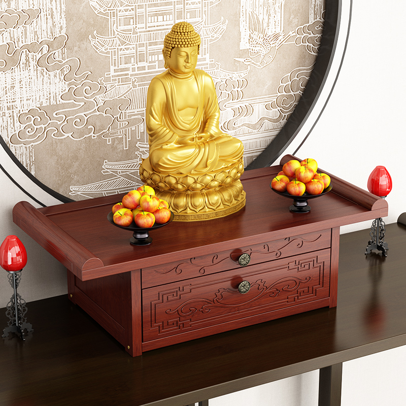 新中式桌面小佛龛关二爷佛像