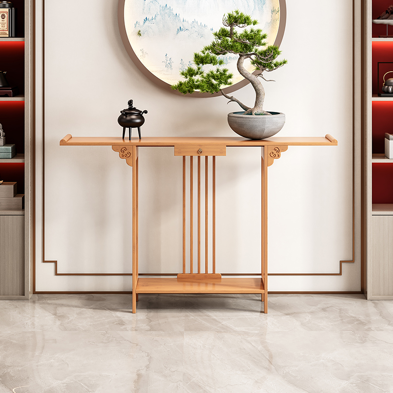 中式简约楠竹玄关桌案台