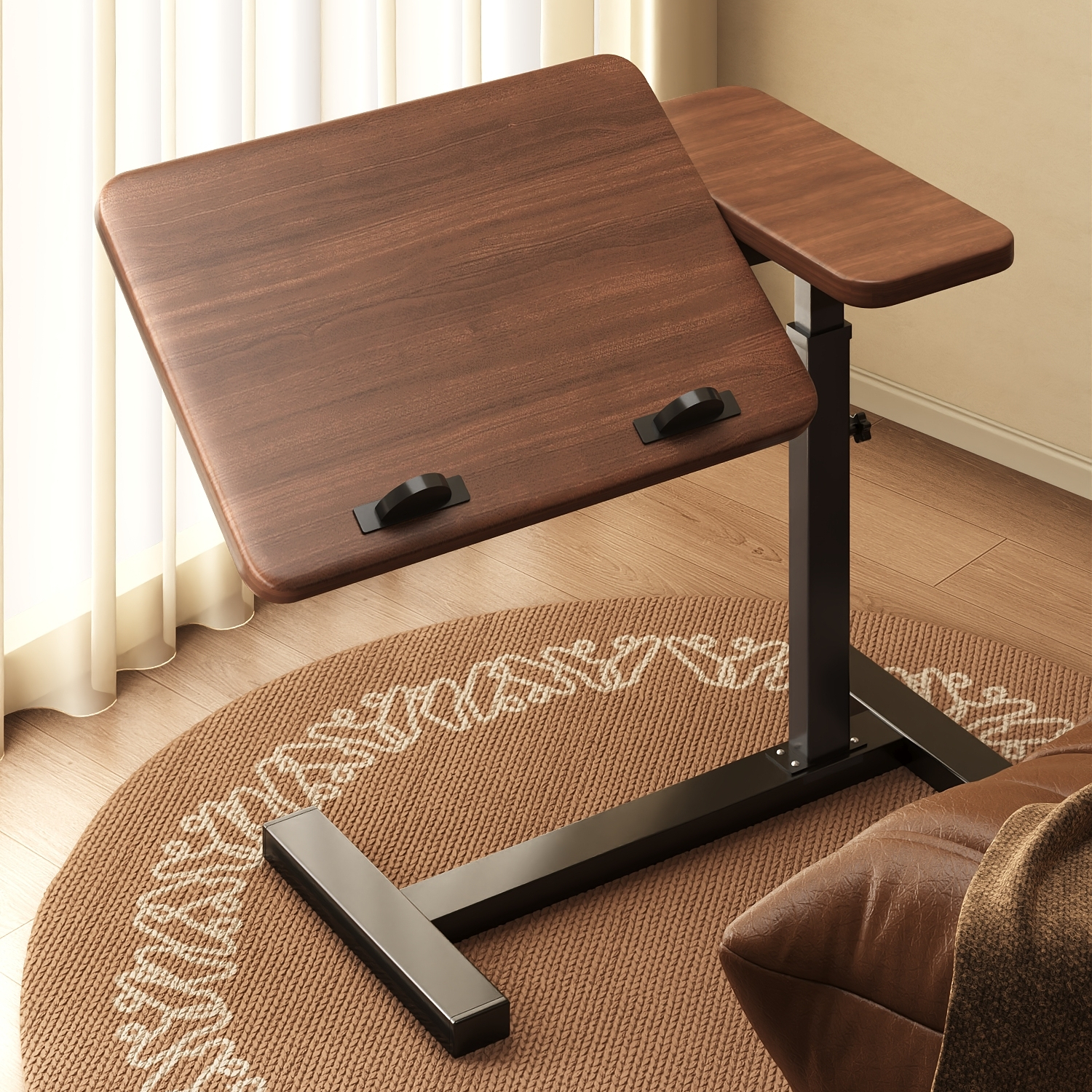 速发可移动字边桌可升降电脑桌客厅沙发边几学室写床桌卧生可折叠