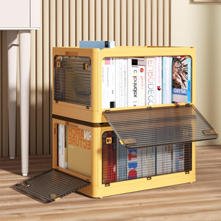 速发收纳箱学生透室宿舍叠书教明箱可折装整理箱子家用多层储物箱