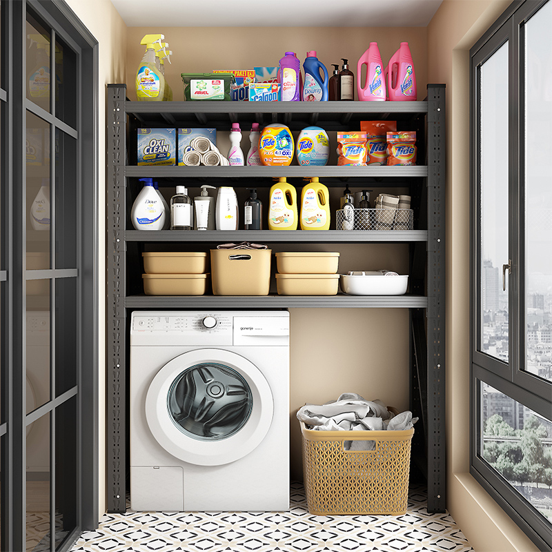 速发加厚洗衣机置物架上地架桶家用台落方滚筒翻盖收纳架浴室马子