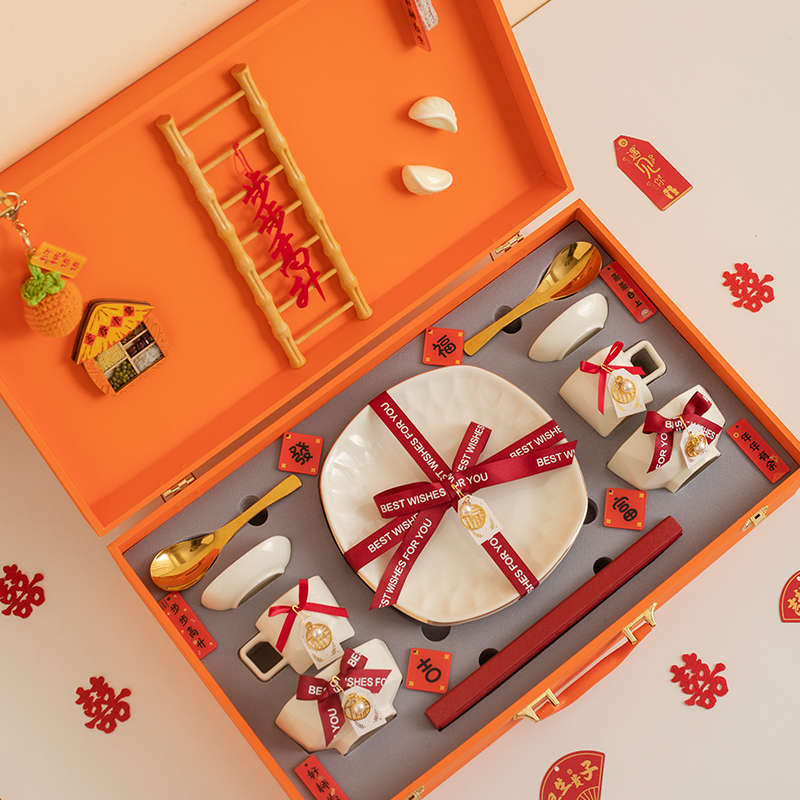 速发乔迁新居礼品搬家物礼新家暖居朋送友礼餐具套装新房子摆件装