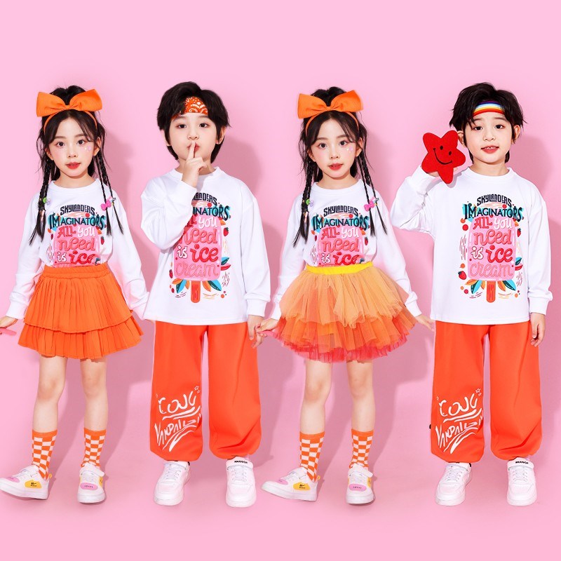 速发式运啦啦队演出服小学生儿动会开幕少班服色合唱表演服装
