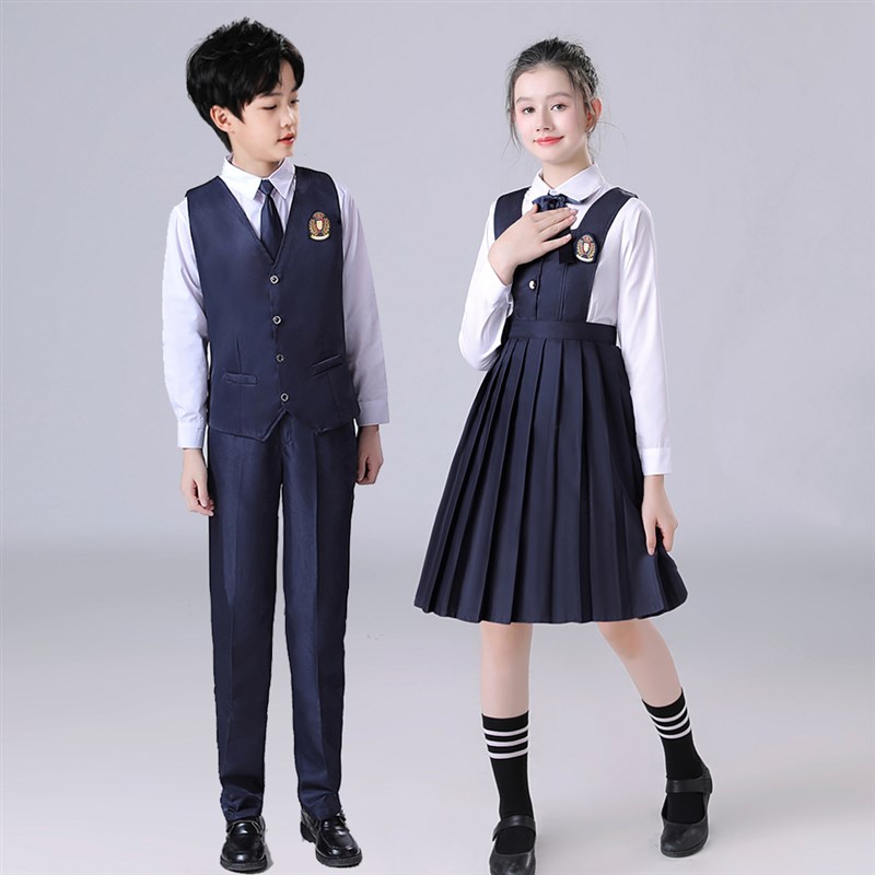 现货速发儿童合唱演出服中小学生演讲朗诵比赛表演服装学院风男礼