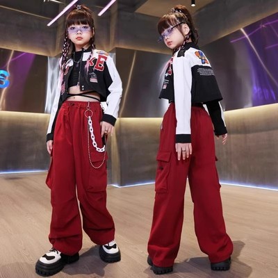 速发街舞少儿潮服酷帅机车服套装孩嘻哈i秀phop爵士舞舞蹈走h演出