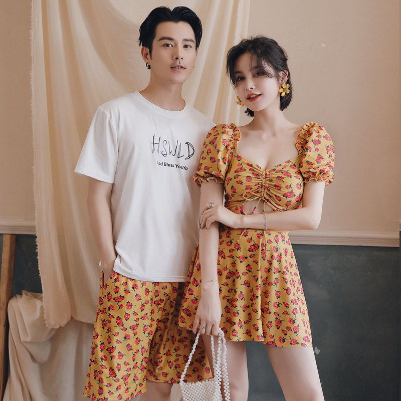 速发情侣泳装沙滩裤2021新款海装度假蜜月保边泳守温泉套装