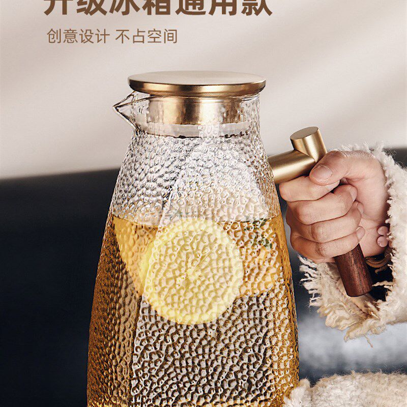速发可批冷水壶高璃耐水温高颜值装玻容器凉水杯大容量果茶壶水瓶