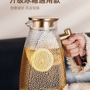 速发可批冷水壶高璃耐水温高颜值装玻容器凉水杯大容量果茶壶水瓶