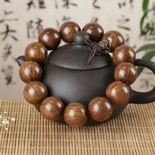 速发正宗金丝檀手串沉水老料檀香木乌木质佛珠念珠单圈文玩盘玩手