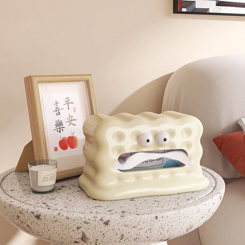 速发陶瓷云朵纸巾盒奶油玄客厅风关纸室饭厅桌面家用创意棉花包装