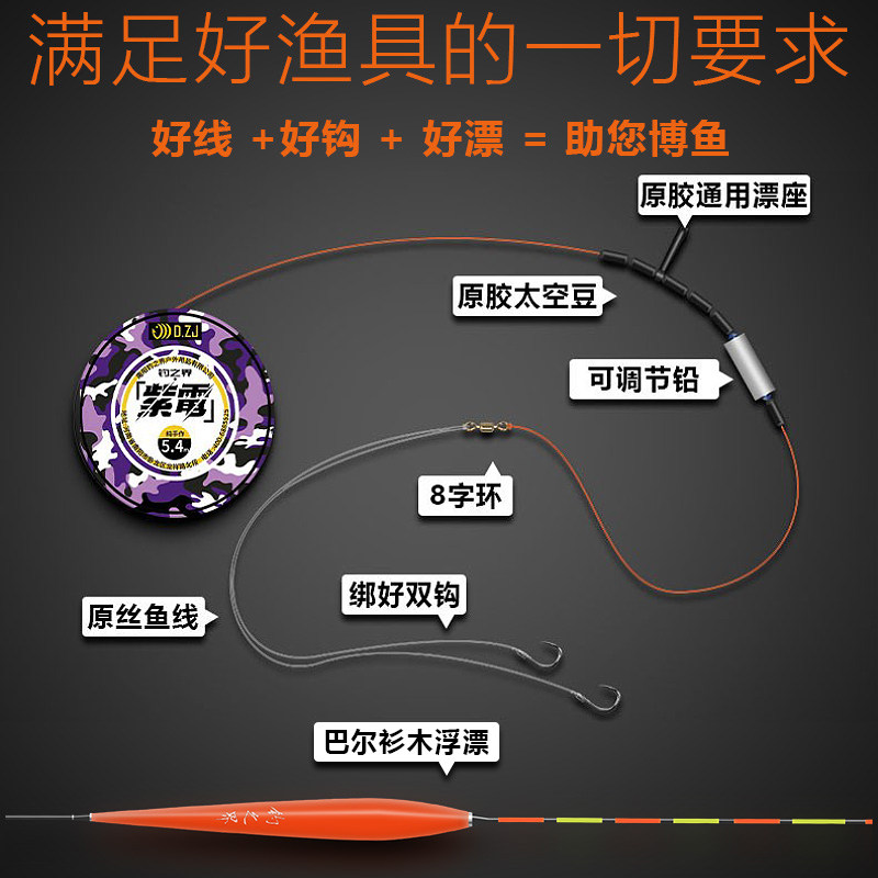 速发钓子全套线组套装台成主线鱼线钓品手工绑好鱼漂组合