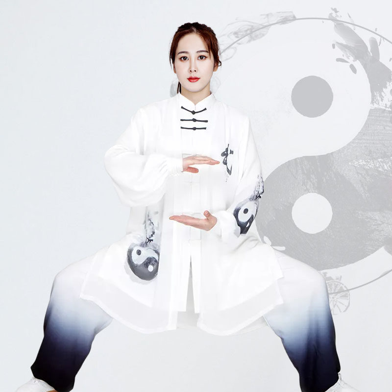 速发墨极服男弹演棉新款渐变水太武术比赛练功表力服太极拳中国风