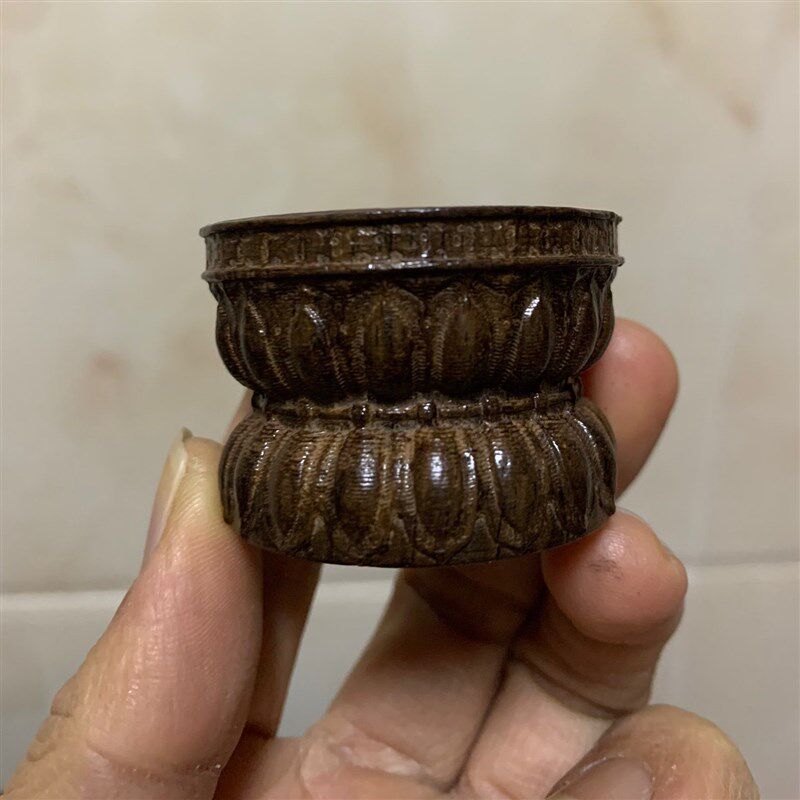 速发送礼长辈越南沉香木雕手把件莲座底座实木新中式茶杯垫底花木