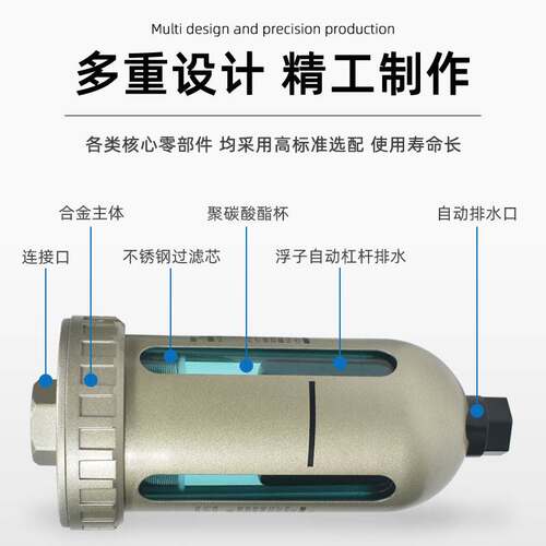 SMC气动空压机自动排水器AD402-04储气罐末端放水阀AD402-04D/C-A