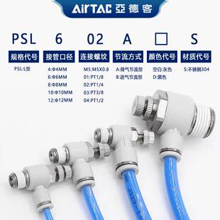 亚德客不锈钢PSL节流阀PSL601-A PSL6M5-S PSL802-S PSL1002-S